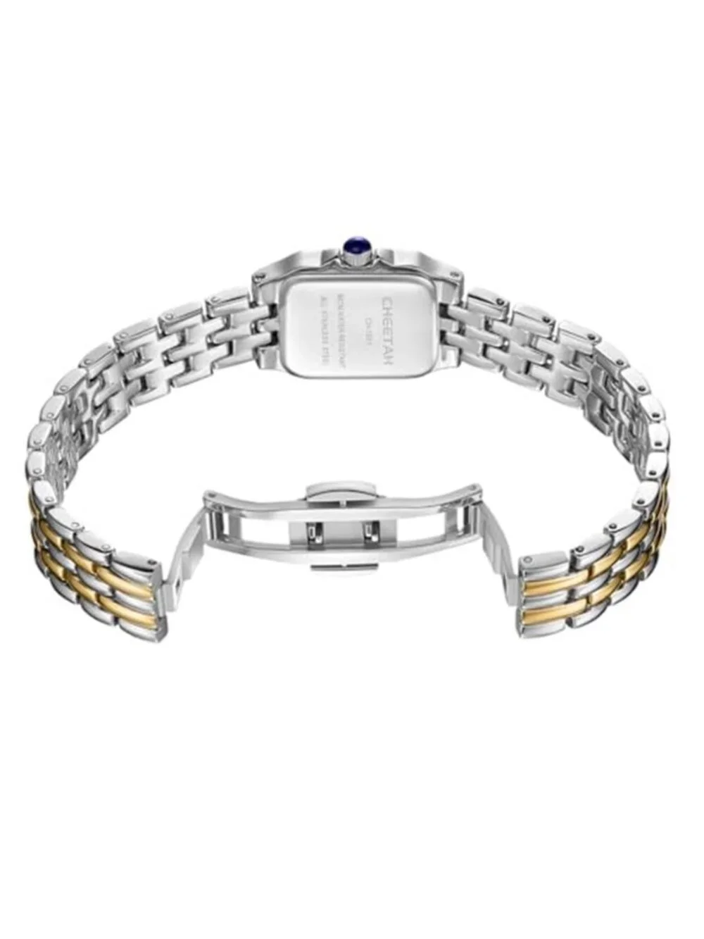 Gold Watches for Women with Small Vintage Bracelet, Rectangular Case